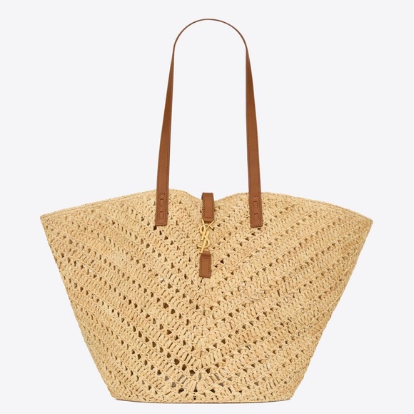 Saint Laurent Bag Panier Medium Raffia Vegetable-tanned Leather - Picture 6 of 7